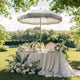 TheLAShop 6 ft 8-Rib Wood Market Umbrella Tilt Fringe Umbrella 5-10yr Image