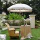 TheLAShop 6 ft 8-Rib Wood Market Umbrella Tilt Fringe Umbrella 5-10yr, Gold Sequin Image