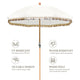 TheLAShop 6 ft 8-Rib Wood Market Umbrella Tilt Fringe Umbrella 5-10yr Image