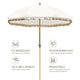 TheLAShop 6 ft 8-Rib Wood Market Umbrella Tilt Fringe Umbrella 5-10yr Image