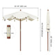 TheLAShop 7 ft 8-Rib Wood Patio Umbrella with Fringe Boho 5-10yr