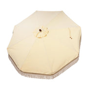 TheLAShop 9ft 8-Rib Wooden Patio Market Umbrella Tilt with Fringe 5-10yr Image
