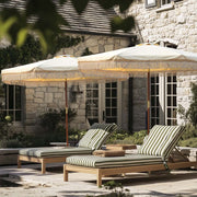 TheLAShop 9ft 8-Rib Wooden Patio Market Umbrella Tilt with Fringe 5-10yr Image