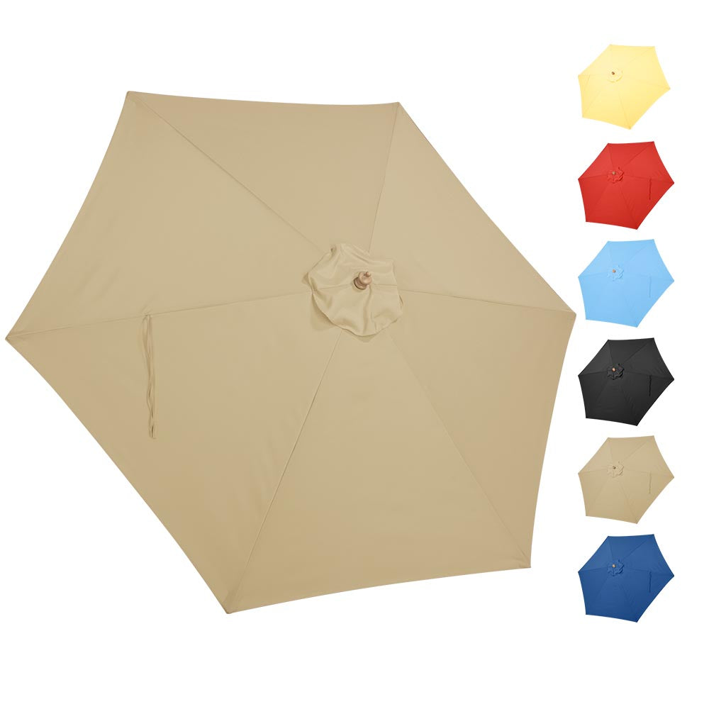 6 x 9 patio umbrella PURPLE LEAF Market 9' 6' Rectangle Dual Tilt Beige Outdoor Modern Style TheLAShop 9 ft 6-Rib Patio