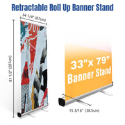 TheLAShop 33" x 79" Retractable Banner Stands 10ct/pk (Shock-cord Pole) Image