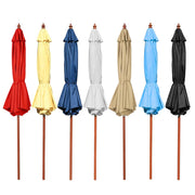 TheLAShop 9ft 8-Rib Wood Market Umbrella for Hotels, Resorts & Restaurants Image