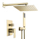 TheLAShop Rain Shower Head Handheld Combo with Valve 2.5GPM Square, Brass Gold Image