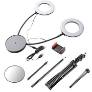 TheLAShop 7" Selfie Ring Light with Stand Mirror Remote RGB & Dimmable