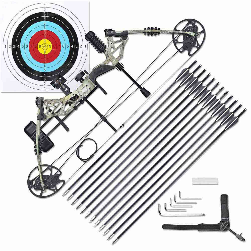 TheLAShop Left Handed Compound Bow for Beginners Adults Arrows(12) –