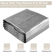 TheLAShop Heavy Duty Poly Tarp Tent Cover Silver/Black 10mil
