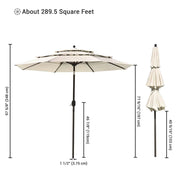 TheLAShop 10 ft Tilt Market Umbrella 3-Tiered 8-Rib