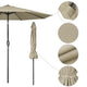 TheLAShop 10 ft 8-Rib Patio Umbrella Tilt & Crank 220g Yarn-dyed Canopy UV50+