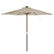 TheLAShop 8ft/9ft 6-rib Wooden Patio Umbrella Solar String Lights