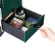 TheLAShop Rolling Makeup Case with Trays & Drawer Forest Green