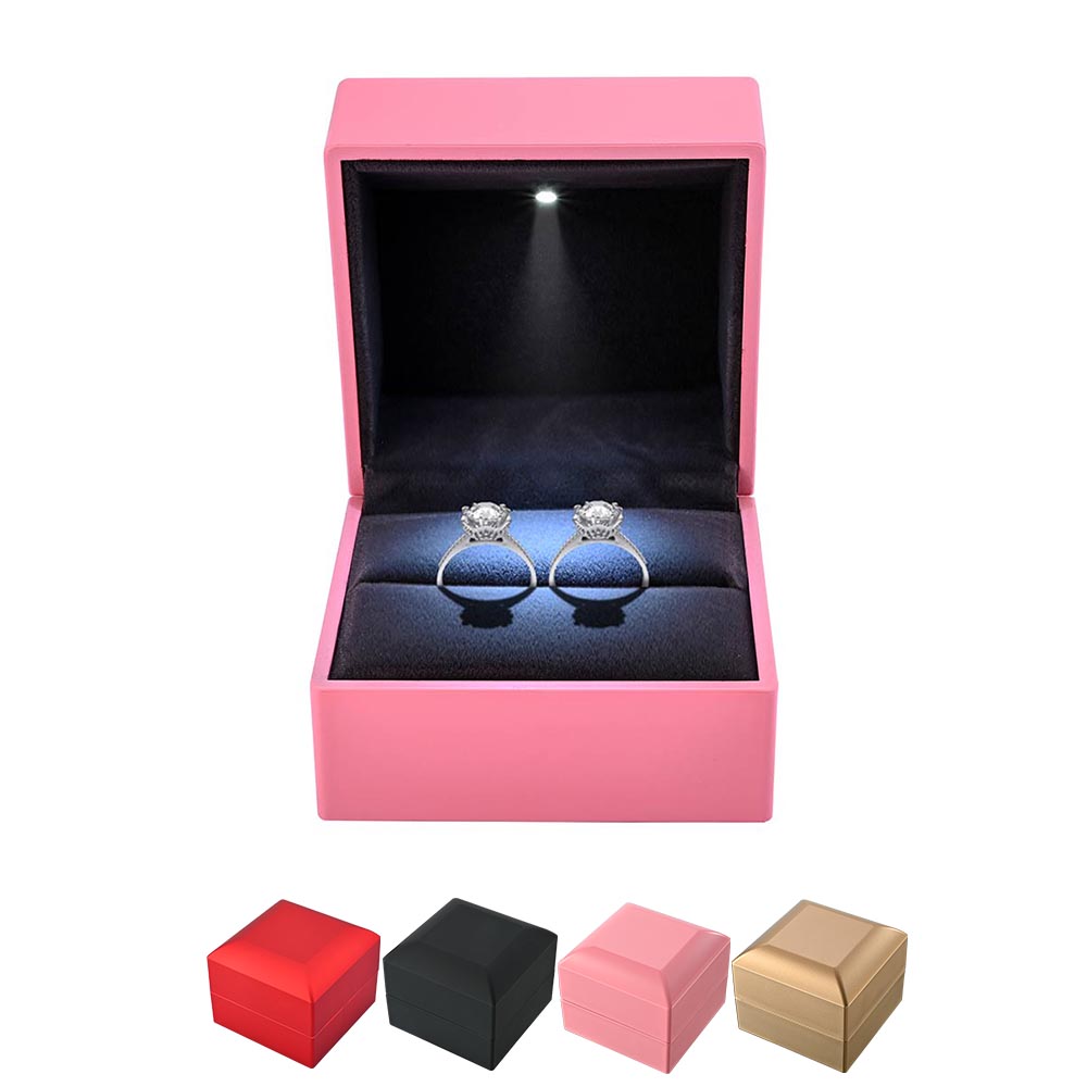 TheLAShop Double Ring Box with Light for Engagement Wedding