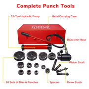 TheLAShop 15 ton Hydraulic Metal Hole Puncher Hole-driver Kit Tool Set