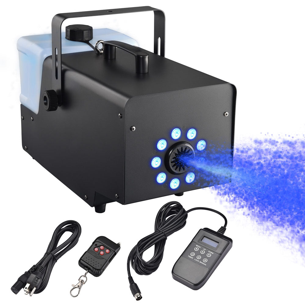 TCFUNDY 1500W Snow Machine with Lights. DMX RGB 12 LED Snow Making Machine  Snowflake Maker for Christmas Wedding Kids Party Stage Effect with Remote