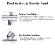 TheLAShop 0.3mm Nozzle Dual Action Gravity Feed Makeup Airbrush