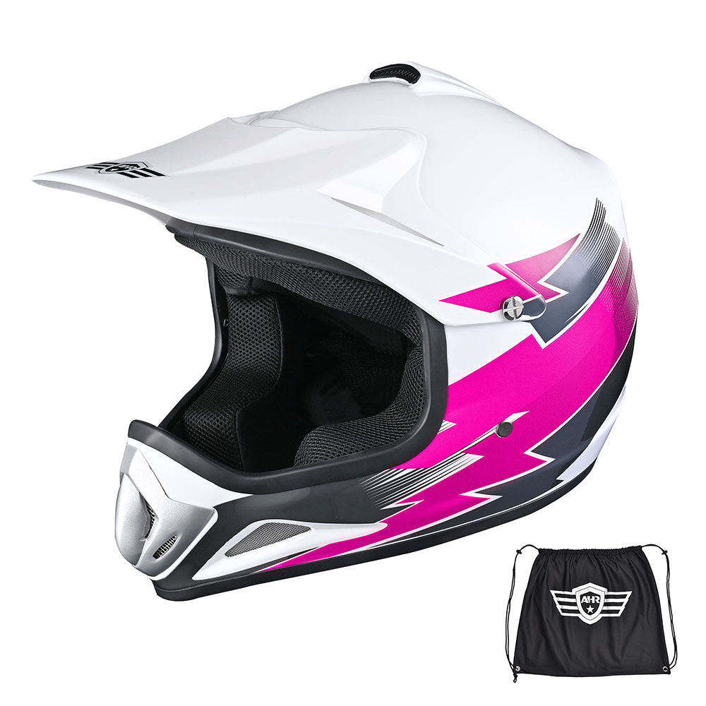 Pink dirt bike online helmet