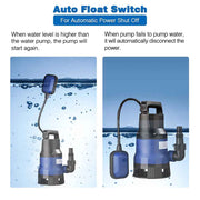 TheLAShop Submersible Dirty Water Pump w/ Float, 1/2HP