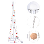 TheLAShop 3ft Glittered Christmas Cone Tree with Cotton Balls Remote Control