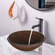 TheLAShop 16.5" Round Tempered Glass Vessel Bathroom Sink Basin