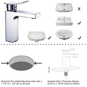 Aquaterior Bathroom Faucet Single Handle Square Hot & Cold 7.5"H