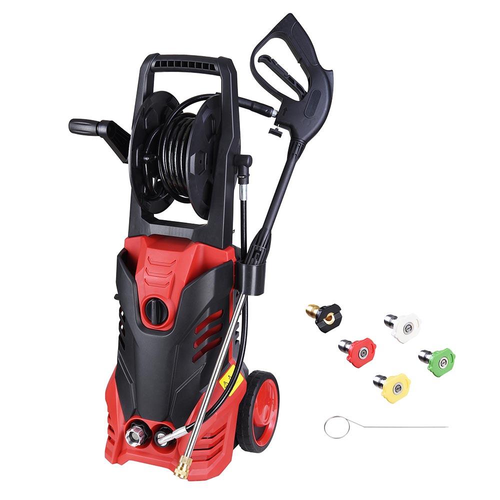 3000PSI Electric Pressure Washer 2.0 GPM Portable High Power Washer with 5  Nozzles and Hose Reel