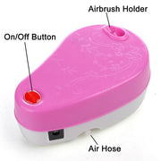 TheLAShop Airbrush Pink Mini Air Compressor w/ Built-in Holder