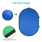 TheLAShop Chromakey Blue Green Screen Collapsible Backdrop 5x6.5ft Image