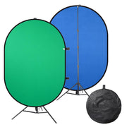 TheLAShop Chromakey Collapsible Blue Green Screen with Stand 5x7ft Image