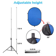 TheLAShop Chromakey Collapsible Blue Green Screen with Stand 5x7ft Image