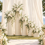 TheLAShop 5Pcs White Paper Cylinder Pedestals (8",16",24",32",40") Image