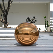 TheLAShop Inflatable Mirror Ball 20"-60" (Iridescent, Gold, Silver, Black Option), 40in Gold Image