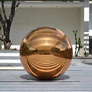 TheLAShop Inflatable Mirror Ball 20"-60" (Iridescent, Gold, Silver, Black Option), 48in Gold Image