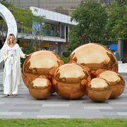 TheLAShop Set of 6 Inflatable Mirror Ball with Pump Event Party Decor, Gold Image