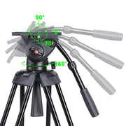 TheLAShop Pro Camera Tripod Kit Video Tripod 71" 3-Stage w/ Fluid Head Image