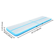 TheLAShop 13 ft Air Gymnastics Mat Track with Pump 6" Thick, Blue Image