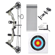 TheLAShop Archery Compound Bow Set w/ 12 Carbon Arrows