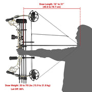 TheLAShop Archery Compound Bow Set w/ 12 Carbon Arrows Image