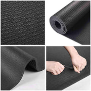 TheLAShop Medium Yoga Mat Gym Floor Mat Black 4mm 6.5x3ft Image