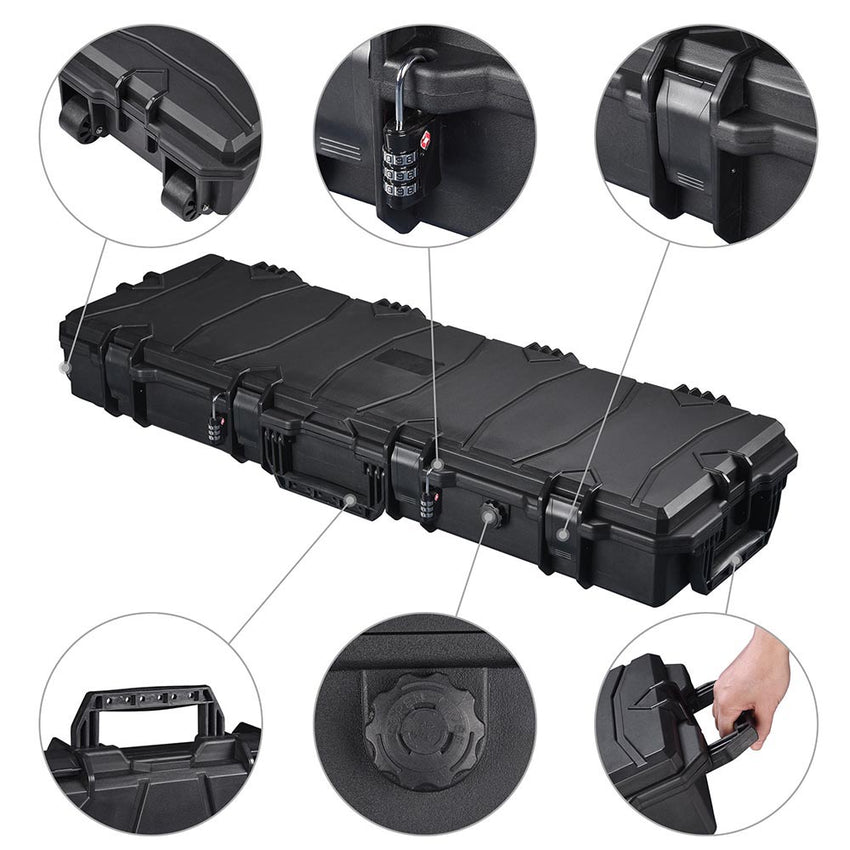 TheLAShop Locking Rifle Case TSA Padlocks with Wheels IP67 40x14x7