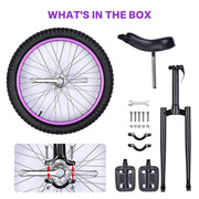 TheLAShop 20 inch Mountain Bike Unicycle Single Wheel Bike Purple Rim Image
