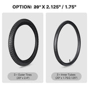 TheLAShop 3ct. Bike Tires & Inner Tubes 16"-24" Options for Trike & BMX, 20x2.4 Image