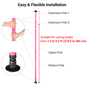 TheLAShop Portable Dancing Pole 50mm Fitness Pole Dance Kit Pink