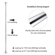 TheLAShop 10 ft Spinning Strip Pole Kit Removable 45mm Silver
