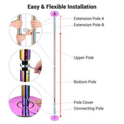 TheLAShop Iridescent Dance Pole Static and Spinning Dance Pole 45mm Image