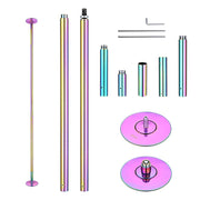 TheLAShop 10 ft Spinning Strip Pole Kit Removable 45mm Mermaid Multi-color