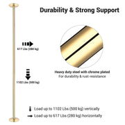 TheLAShop 10ft Brass Pole Spinning & Static Dancing Pole Golden Image