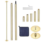 TheLAShop 10ft Brass Pole Spinning & Static Dancing Pole Golden Image